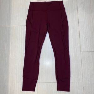 Lululemon Maroon In Movement Yoga Pants